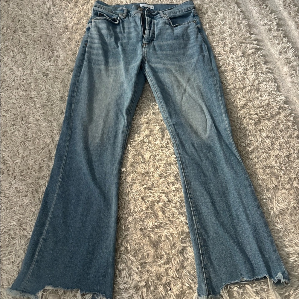LOFT Light Blue Cropped Flare Jeans
